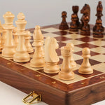 Wooden Chess Set | Chessboard with Pieces | Foldable & Portable