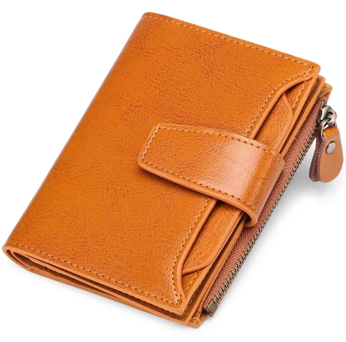 Compact Genuine Leather Multi-Pocket Wallet