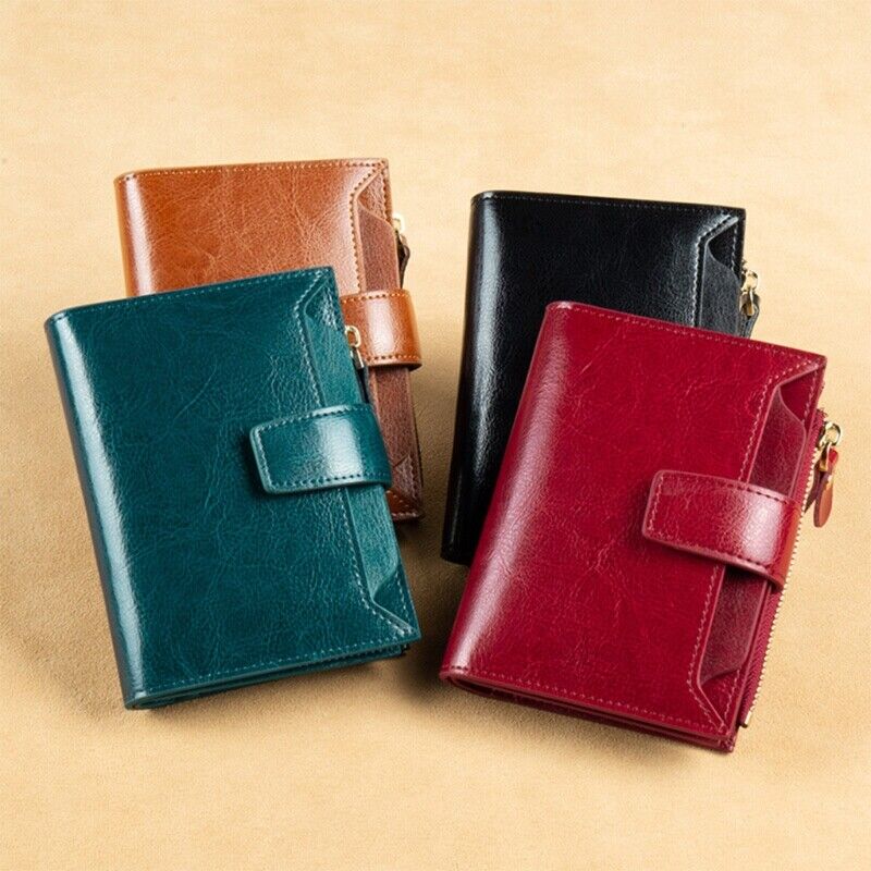 Compact Genuine Leather Multi-Pocket Wallet