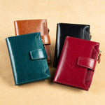 Compact Genuine Leather Multi-Pocket Wallet