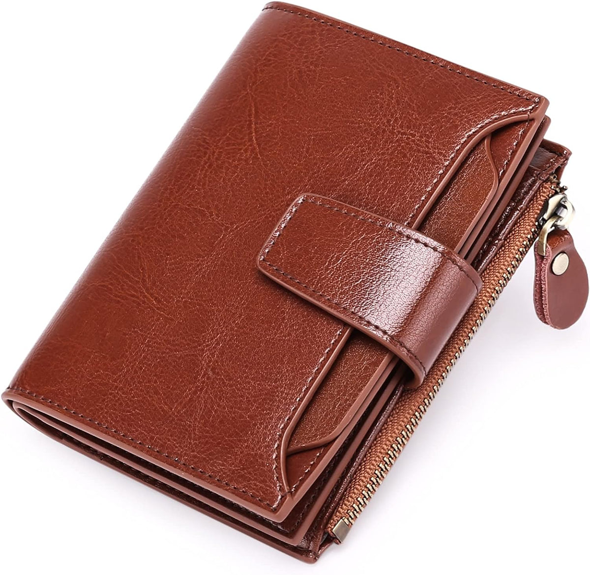 Compact Genuine Leather Multi-Pocket Wallet