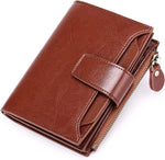 Compact Genuine Leather Multi-Pocket Wallet