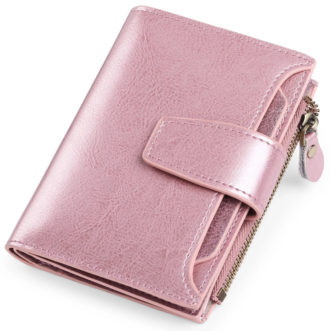 Compact Genuine Leather Multi-Pocket Wallet