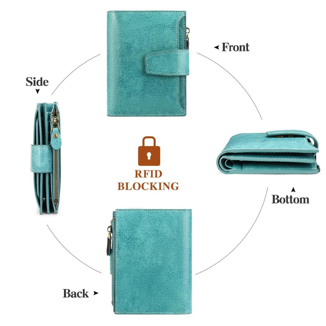 Compact Genuine Leather Multi-Pocket Wallet