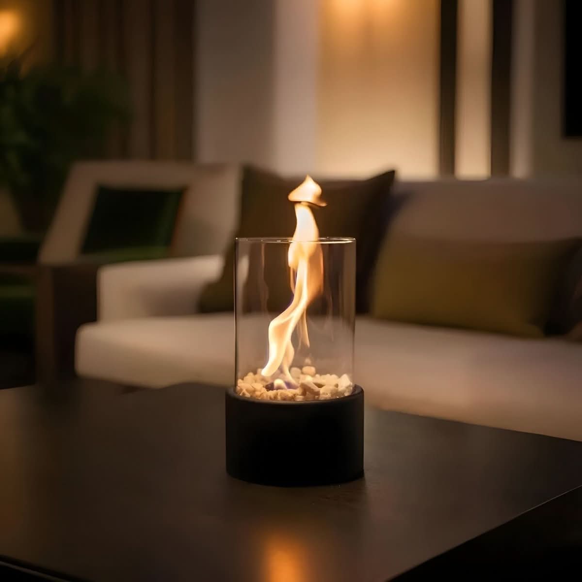 Smoke-Free Table Fireplace for Stylish Indoor & Outdoor Use