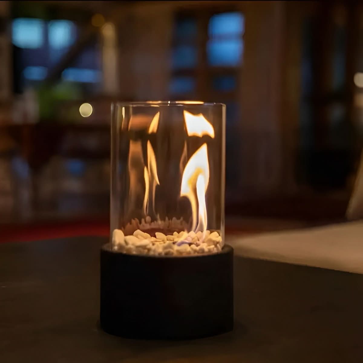 Smoke-Free Table Fireplace for Stylish Indoor & Outdoor Use