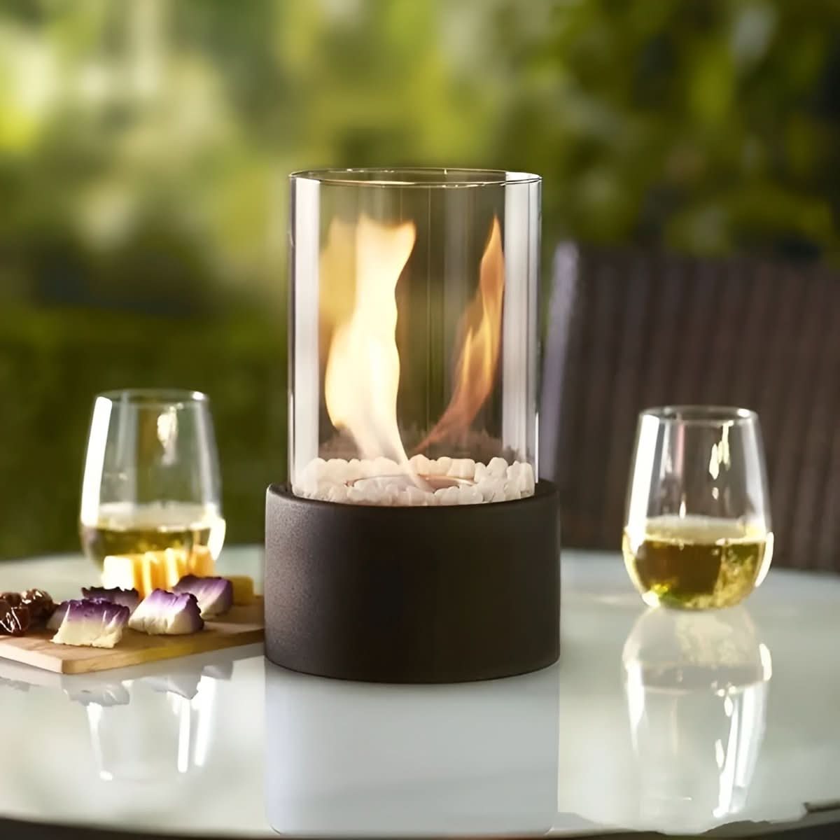 Smoke-Free Table Fireplace for Stylish Indoor & Outdoor Use