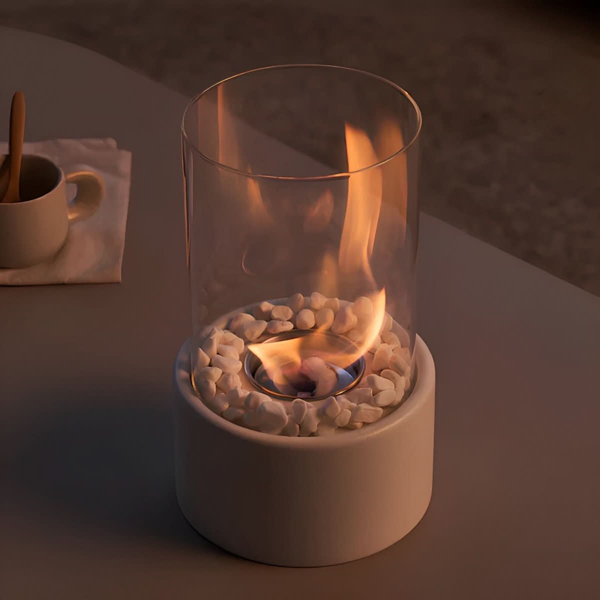 Smoke-Free Table Fireplace for Stylish Indoor & Outdoor Use