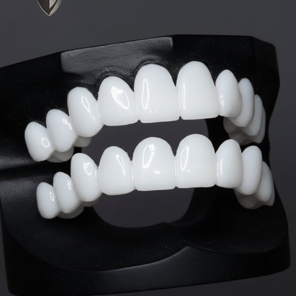 Dental Prosthesis with White Dental Lenses