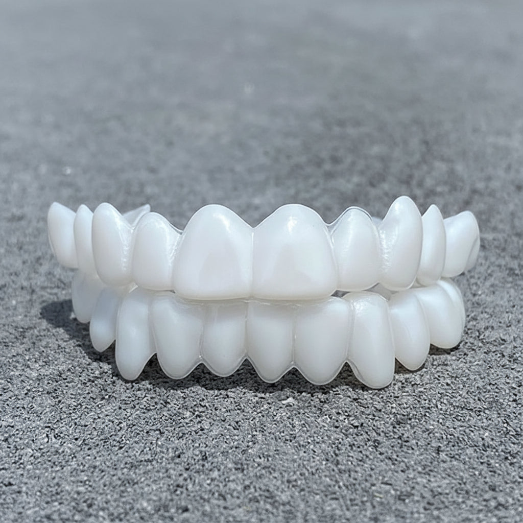Dental Prosthesis with White Dental Lenses
