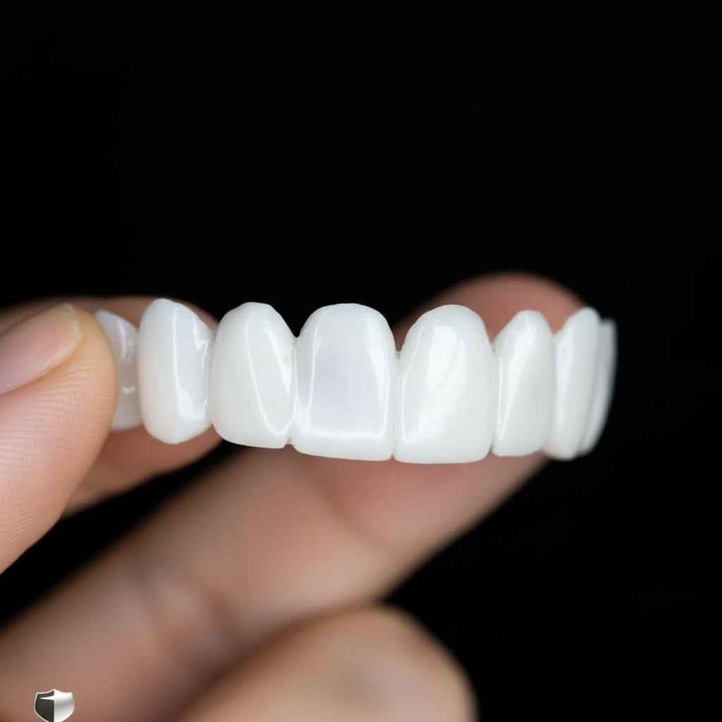Dental Prosthesis with White Dental Lenses