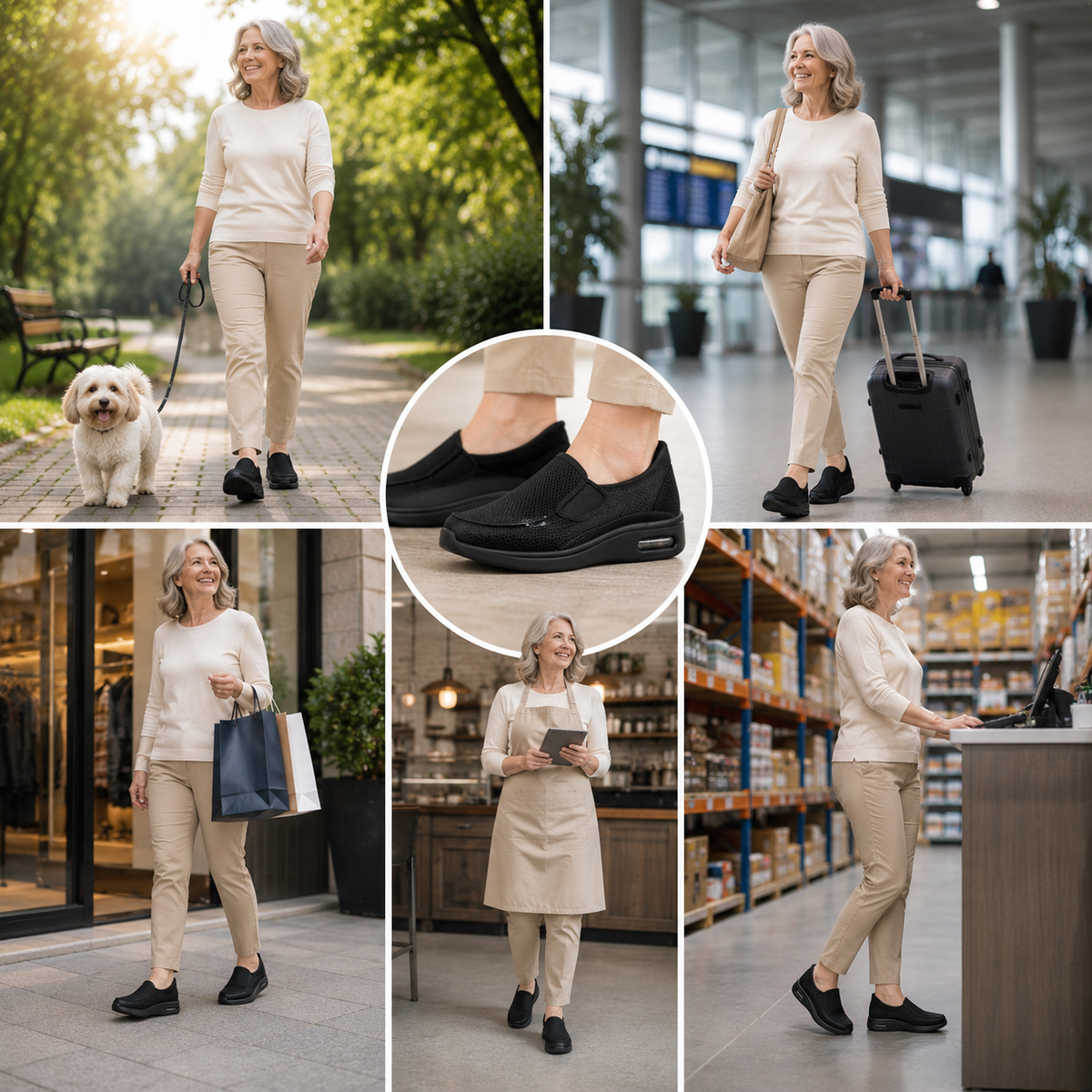 Cushioned Wide-Fit Shoes Designed for Sensitive and Swollen Feet