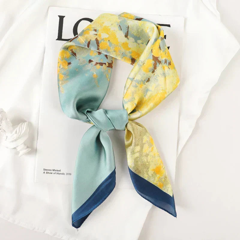 Silk Charm Plaid Scarf
