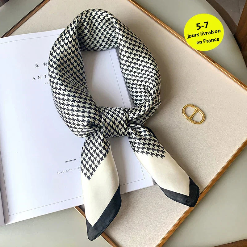 Silk Charm Plaid Scarf
