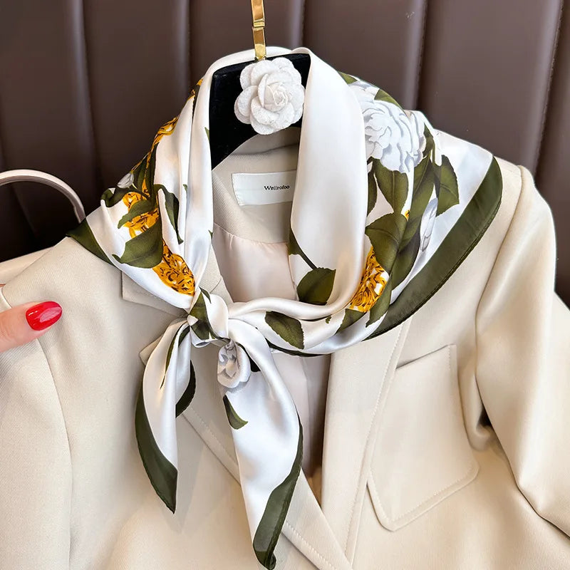 Silk Charm Plaid Scarf
