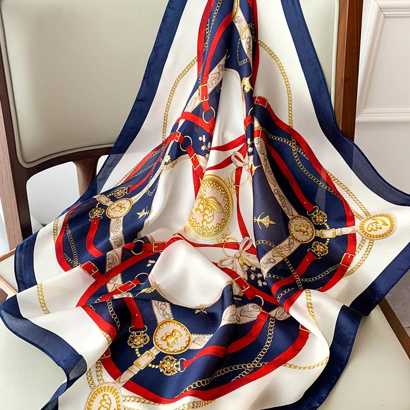 Silk Charm Plaid Scarf