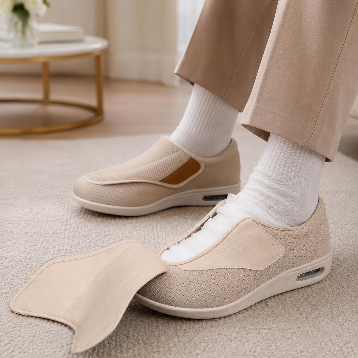 Cushioned Wide-Fit Shoes Designed for Sensitive and Swollen Feet