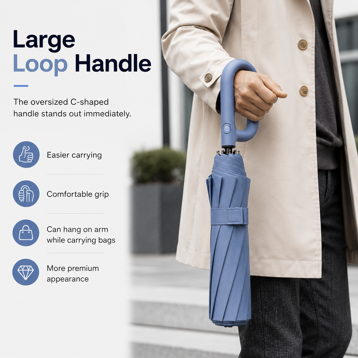 Automatic Windproof Umbrella with 8-Rib Structure and UV Protection for Enhanced Weather Resistance and Everyday Travel Convenience