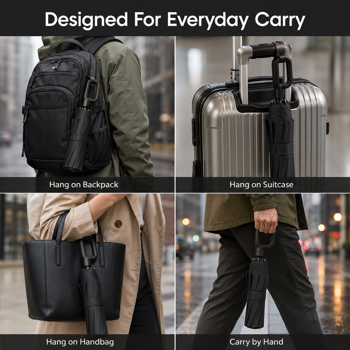 Automatic Windproof Umbrella with 8-Rib Structure and UV Protection for Enhanced Weather Resistance and Everyday Travel Convenience