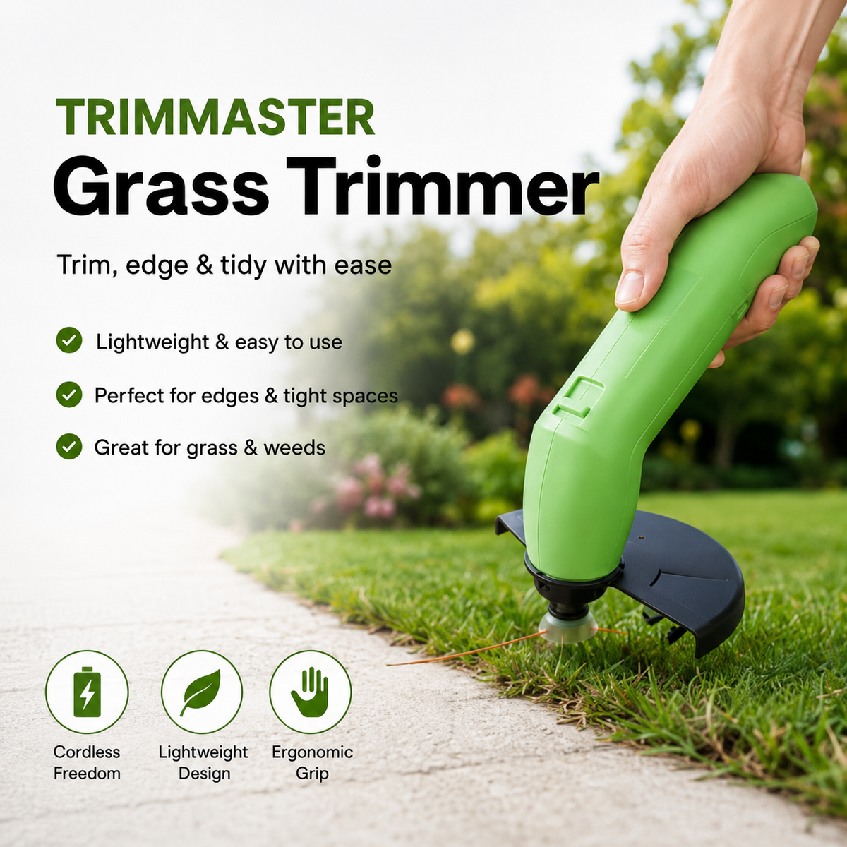 Lightweight Cordless Mini Grass Trimmer with Adjustable Cutter