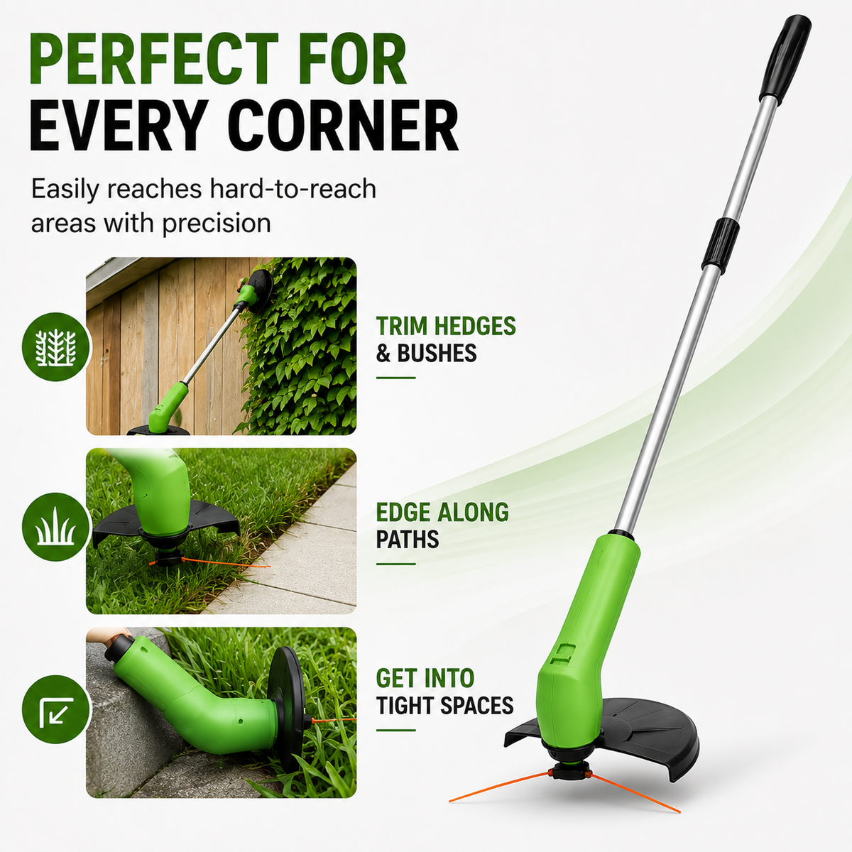 Lightweight Cordless Mini Grass Trimmer with Adjustable Cutter