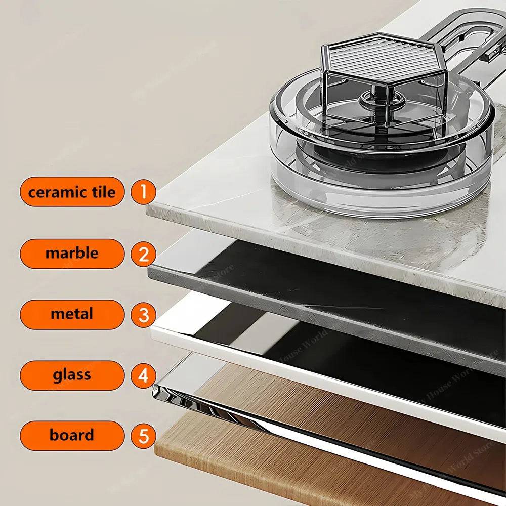 Wall Mounted Suction Cup Spice Rack for Kitchen