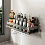 Wall Mounted Suction Cup Spice Rack for Kitchen