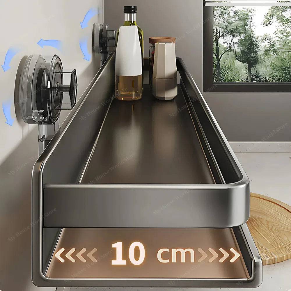 Wall Mounted Suction Cup Spice Rack for Kitchen