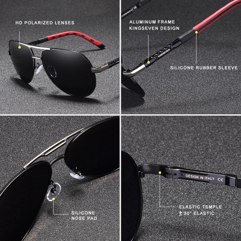 Aluminum Frame Polarized Aviator Sunglasses