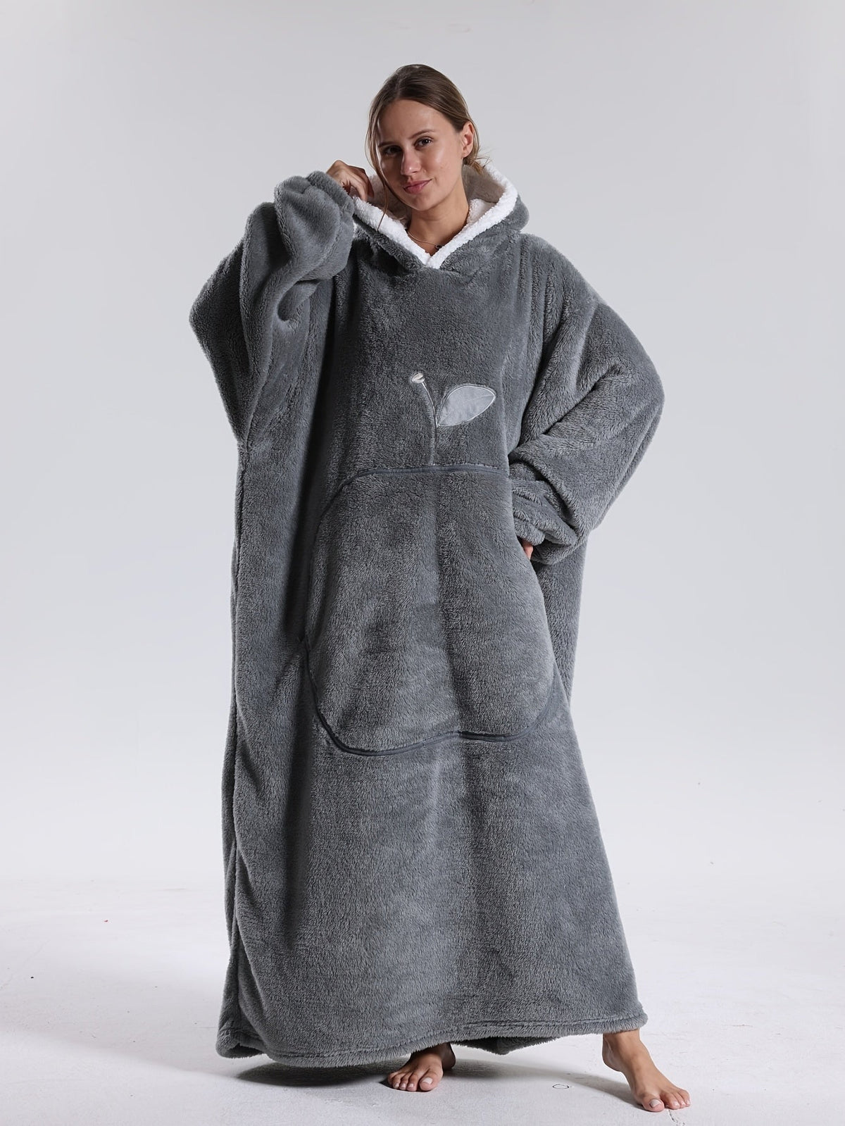 Cozy Hoodie Blanket | Sleeved Blanket | Wearable Sweater Blanket