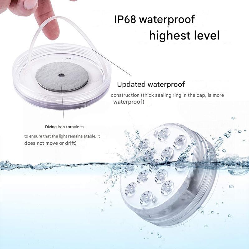 Remote-Controlled Waterproof LED Underwater Lamp - Glow Effect