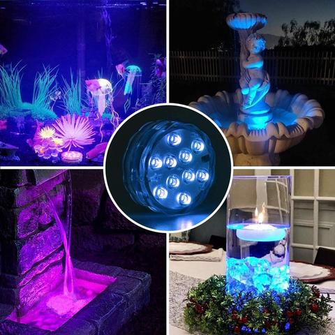 Remote-Controlled Waterproof LED Underwater Lamp - Glow Effect