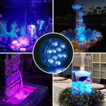 Remote-Controlled Waterproof LED Underwater Lamp - Glow Effect