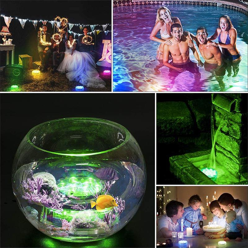 Remote-Controlled Waterproof LED Underwater Lamp - Glow Effect