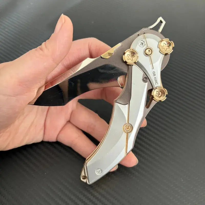 All-Metal Folding Knife | 8Cr13Mov Steel Blade, Compact EDC Tool