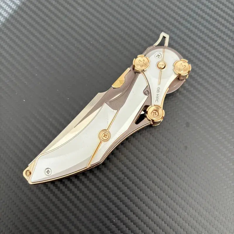 All-Metal Folding Knife | 8Cr13Mov Steel Blade, Compact EDC Tool