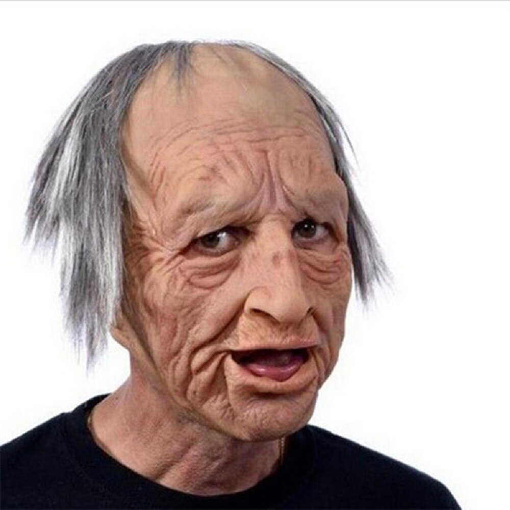 Lifelike Elderly Gentleman Halloween Mask for Adults