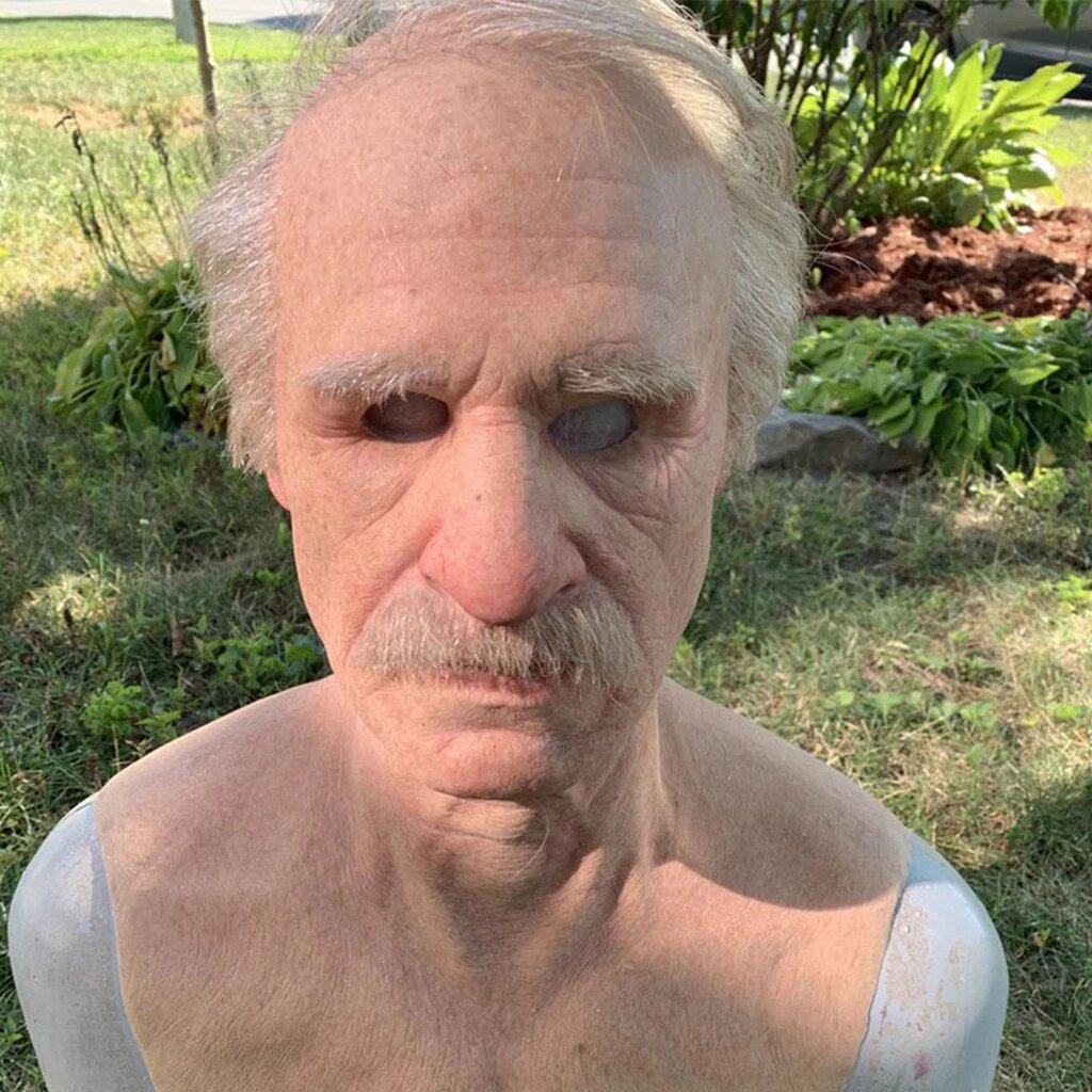 Lifelike Elderly Gentleman Halloween Mask for Adults