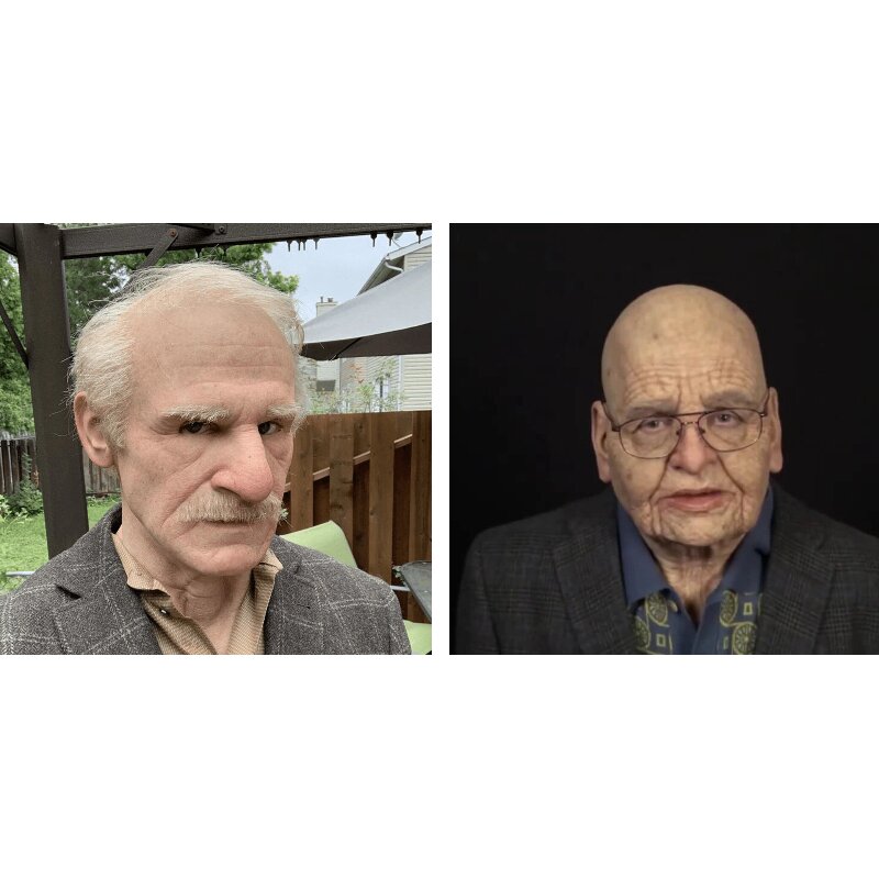Lifelike Elderly Gentleman Halloween Mask for Adults