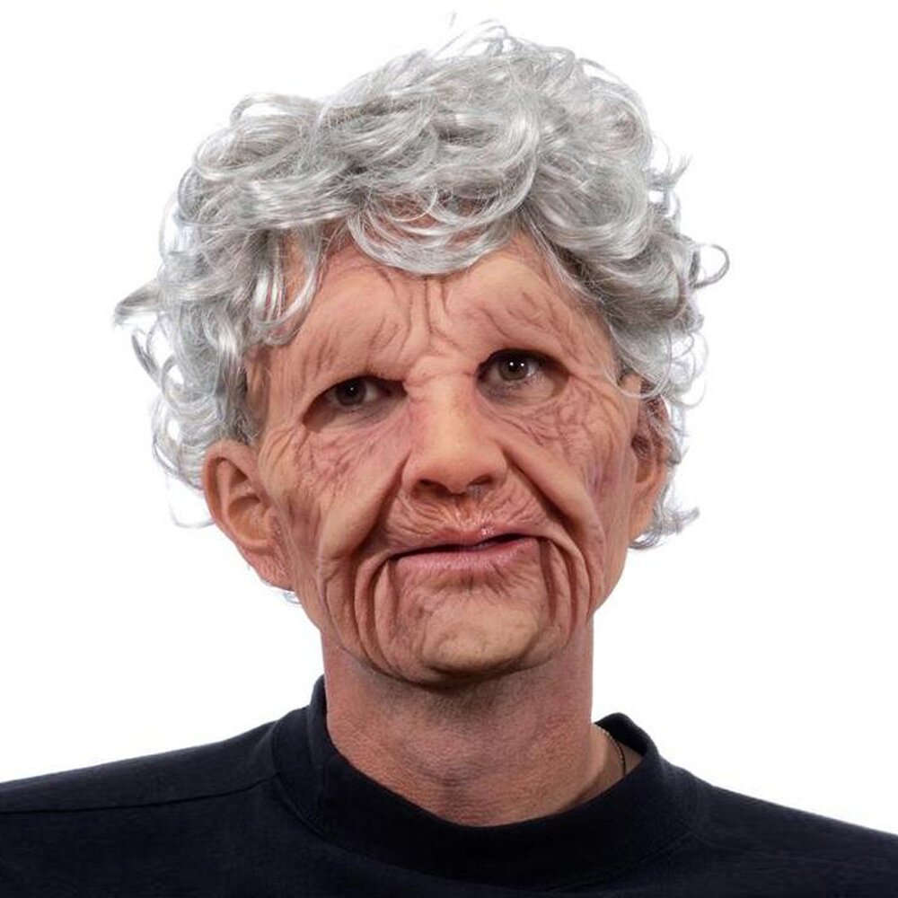 Lifelike Elderly Gentleman Halloween Mask for Adults
