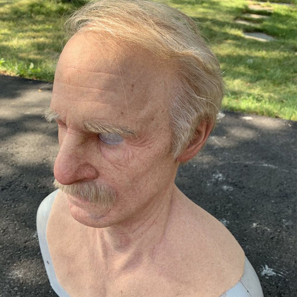 Lifelike Elderly Gentleman Halloween Mask for Adults