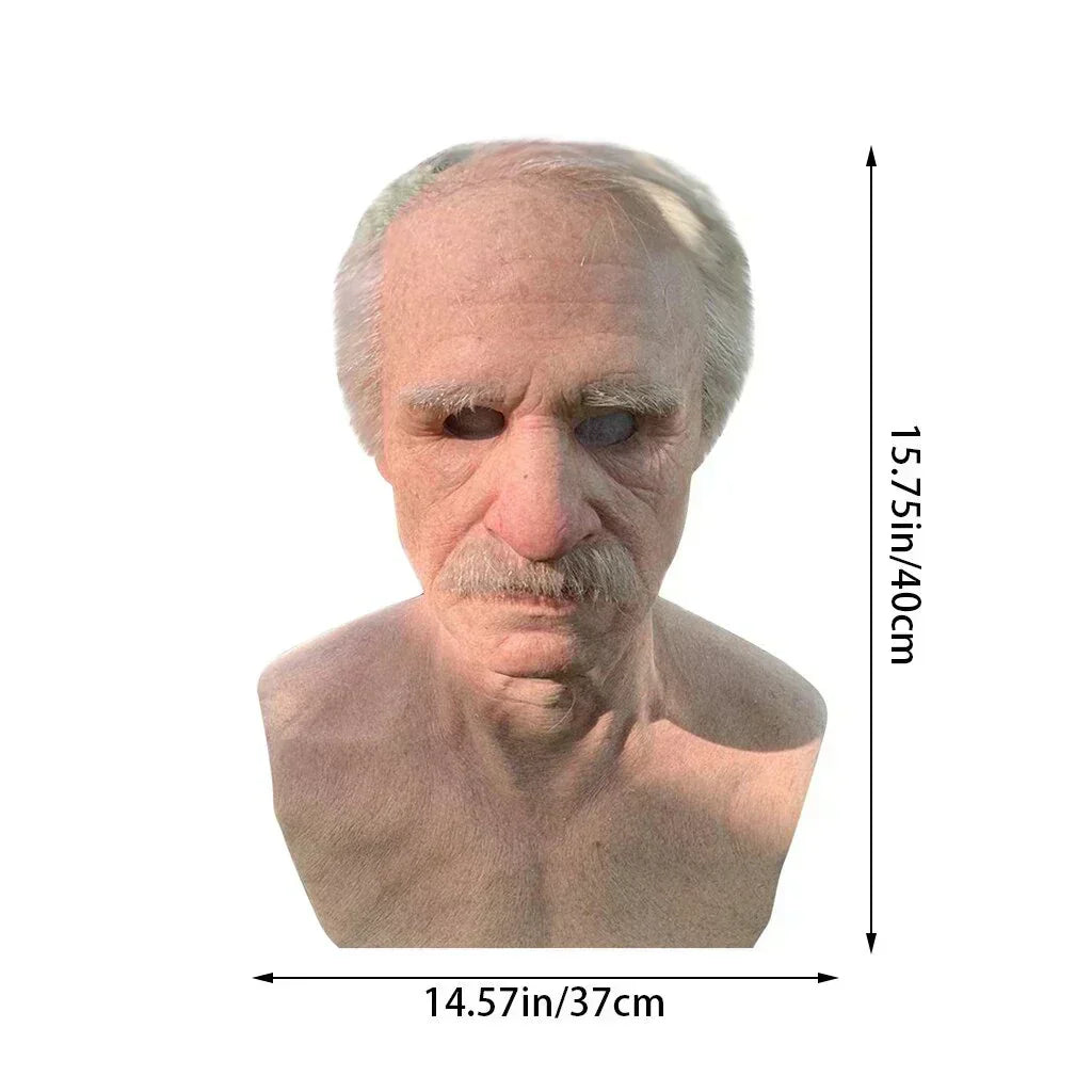 Lifelike Elderly Gentleman Halloween Mask for Adults