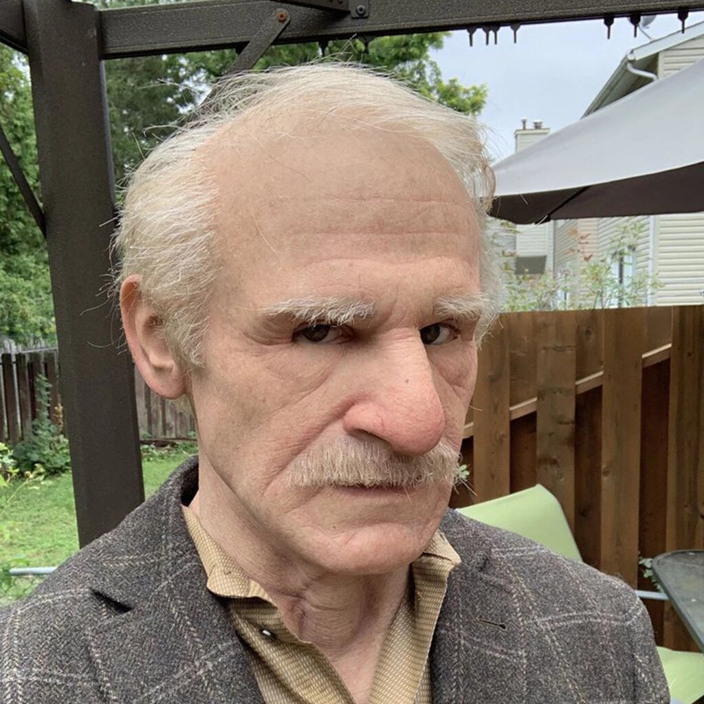 Lifelike Elderly Gentleman Halloween Mask for Adults