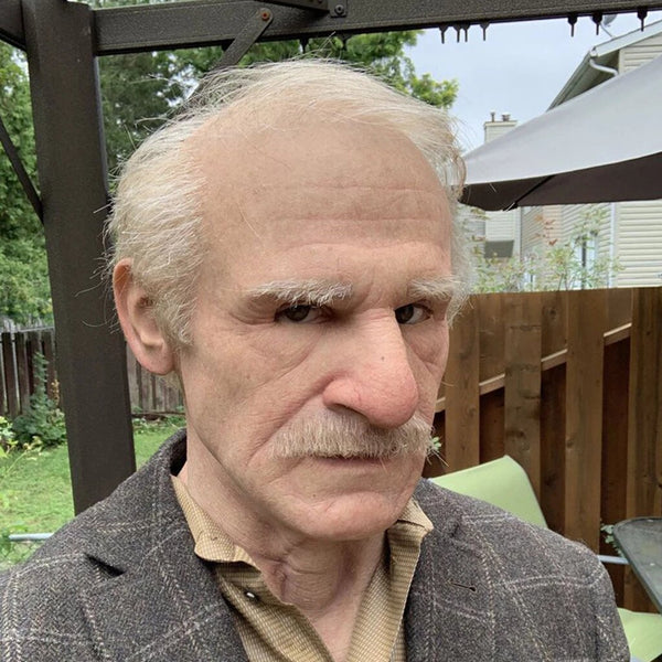 Lifelike Elderly Gentleman Halloween Mask for Adults