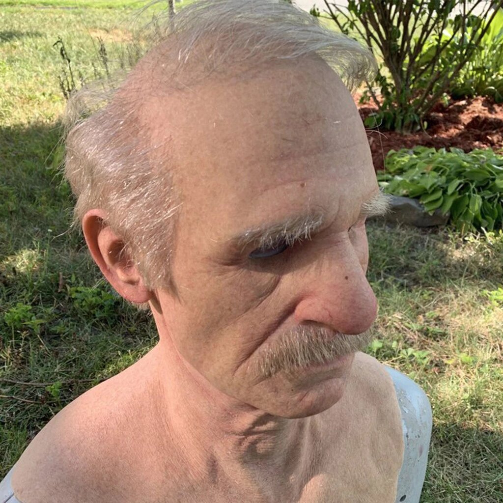 Lifelike Elderly Gentleman Halloween Mask for Adults