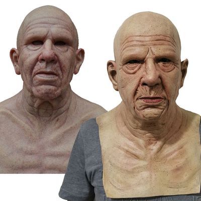 Lifelike Elderly Gentleman Halloween Mask for Adults