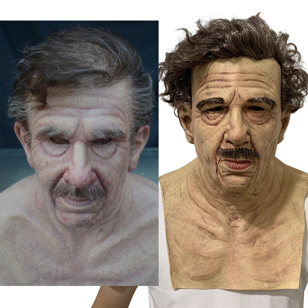 Lifelike Elderly Gentleman Halloween Mask for Adults
