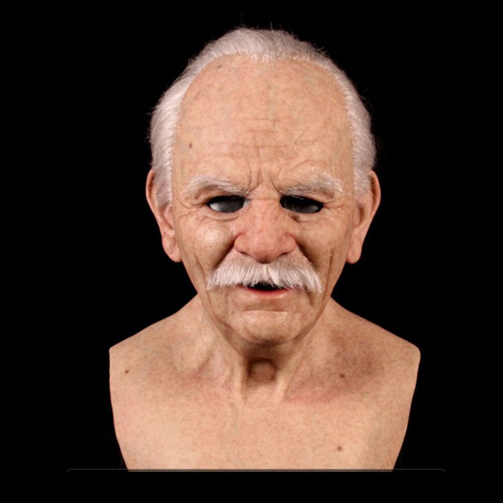 Lifelike Elderly Gentleman Halloween Mask for Adults