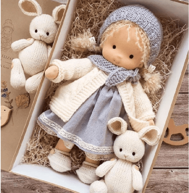 Handmade Waldorf Doll 'Poppi' | 35cm | Organic Cotton & Hypoallergenic Textiles | Educational Toy | Sensory Stimulation