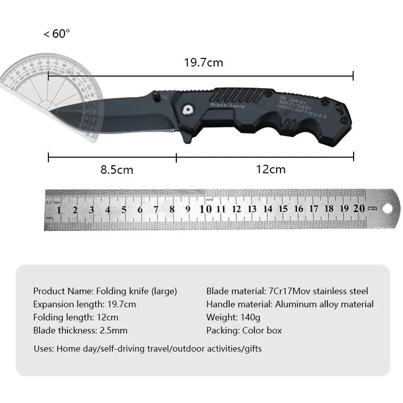 High Hardness Tactical Survival Knife - Outdoor Self-Defense EDC Tool for Camping & Hunting